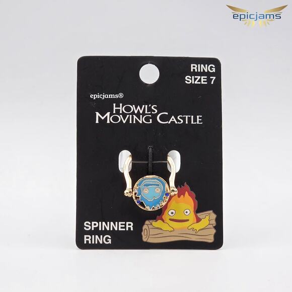 Studio Ghibli Howl's Moving Castle Calcifer Spinner Ring Size 7 New - Picture 2 of 2